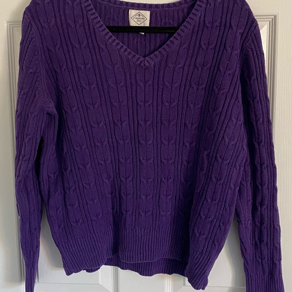Purple Cable Knit Sweater
